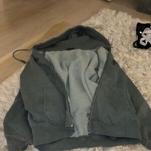 BRANDY GREEN ZIP UP HOODIE!